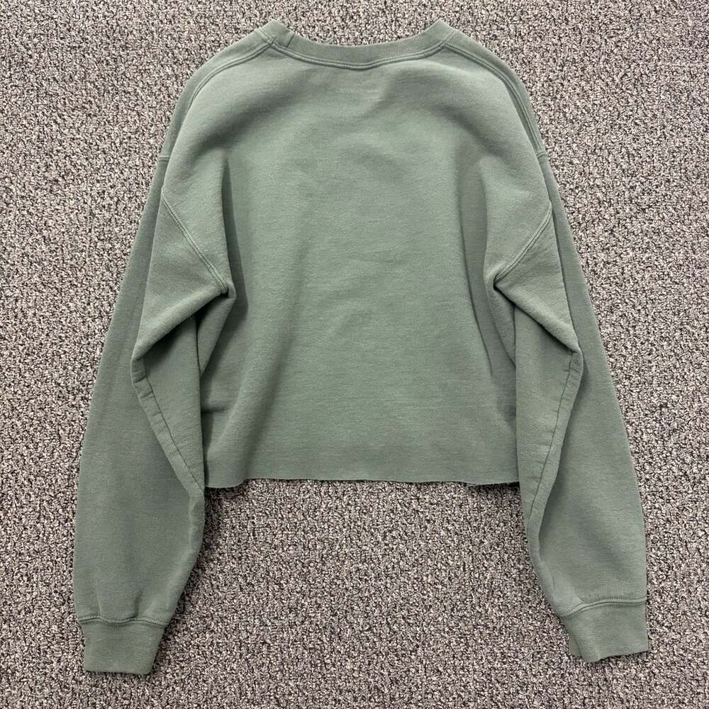 PCH the Label Sweatshirt Size Medium Olive Green Cropped - Picture 2 of 3